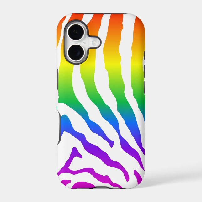 Rainbow Zebra Pattern Iphone Case (Back)
