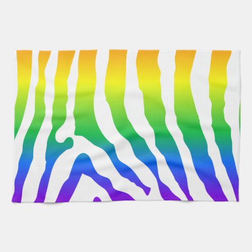 Rainbow Zebra Pattern Kitchen Towel