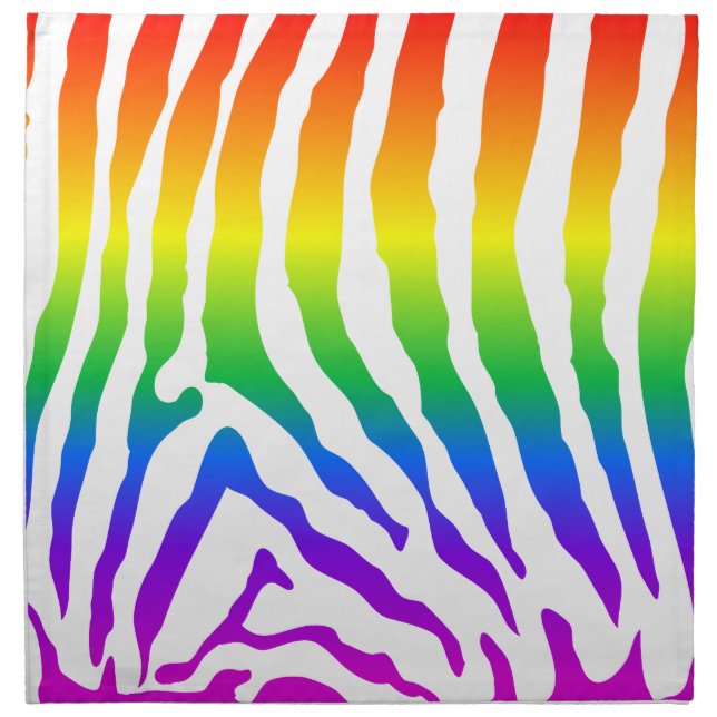 Rainbow Zebra Pattern Napkin (Front)