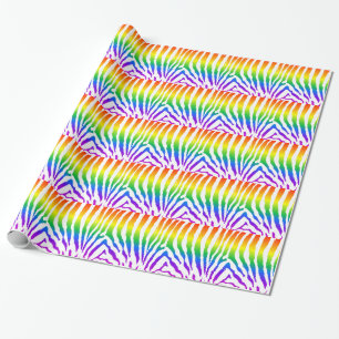 Rainbow Zebra Pattern Wrapping Paper