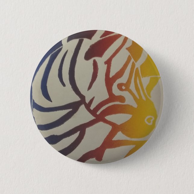 Rainbow Zebra pin/ Button (Front)