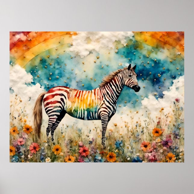 Rainbow Zebra  Poster (Front)