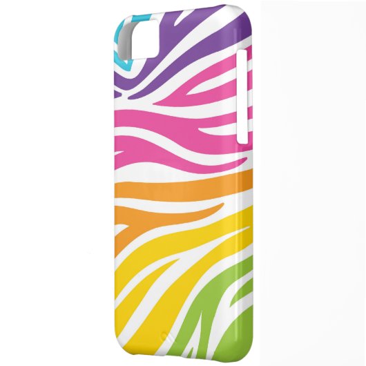 Rainbow Zebra Print Case-Mate iPhone Case (Back Left)