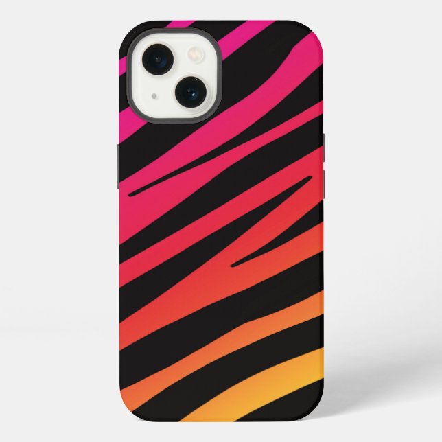 Rainbow zebra print iphone case (Back)