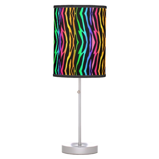 Rainbow Zebra Safari Animal Print Desk Lamp Zazzle Com