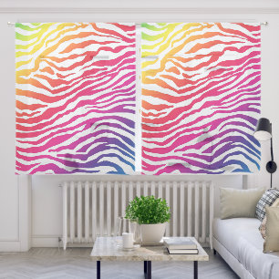 Rainbow Zebra Sheer Curtains