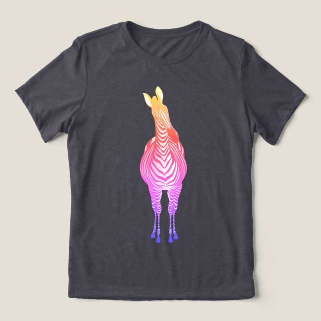 Rainbow Zebra | Show Your Stripes! Customizable Tri-Blend Shirt (Design Front)
