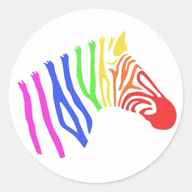 Rainbow Zebra Sticker (Front)