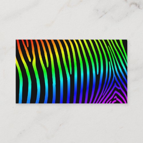 Rainbow Zebra Stripes Business Cards