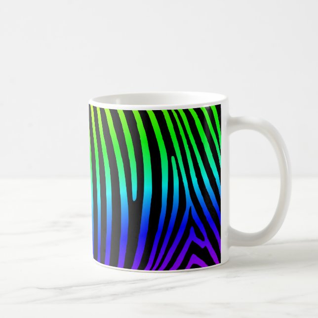 Rainbow Zebra Stripes Coffee Mug (Right)
