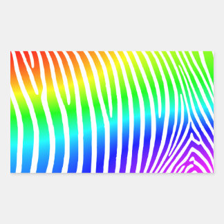 Rainbow Zebra Stripes Rectangular Sticker