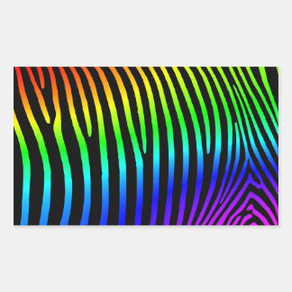 Rainbow Zebra Stripes Rectangular Sticker