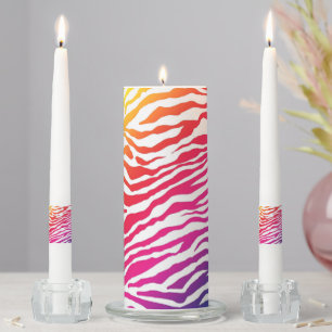 Rainbow Zebra Unity Candle Set