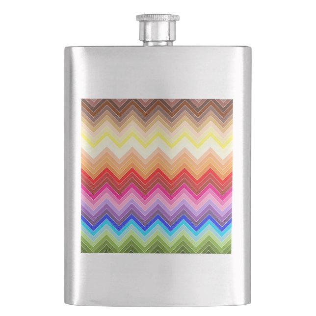 Rainbow Zig Zag Flask (Front)