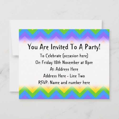 Rainbow Zig Zag Pattern. Custom Announcements