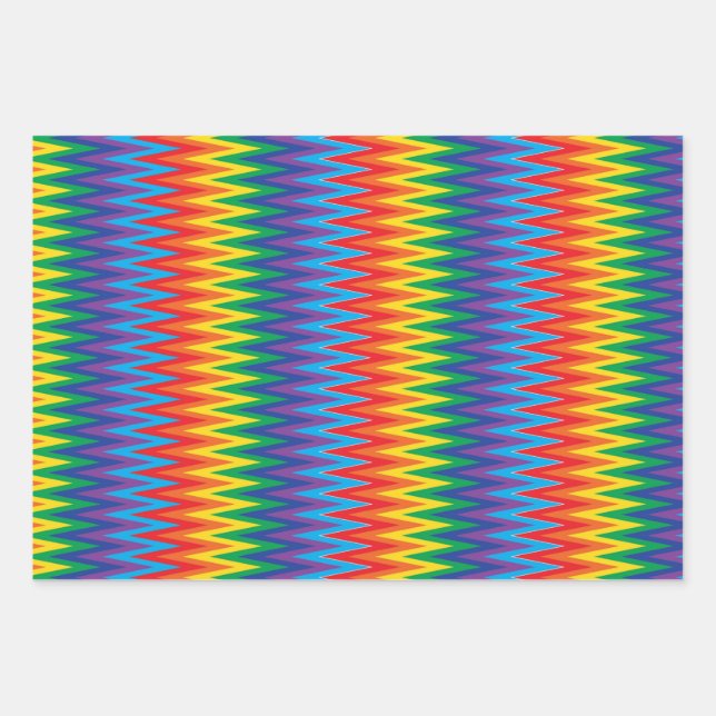 Rainbow Zigzag Pattern  Wrapping Paper Sheets (Front)