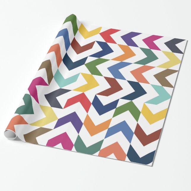 Rainbow ZigZag Wrapping Paper (Unrolled)