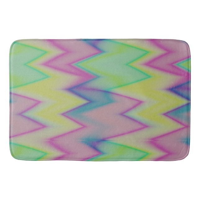 Rainbow Zigzags Bath Mat (Front)