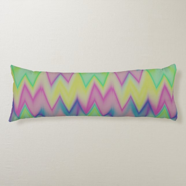 Rainbow Zigzags   Body Pillow (Front)