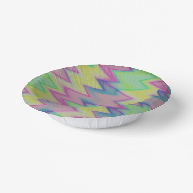 Rainbow Zigzags     Paper Bowls (Angled)