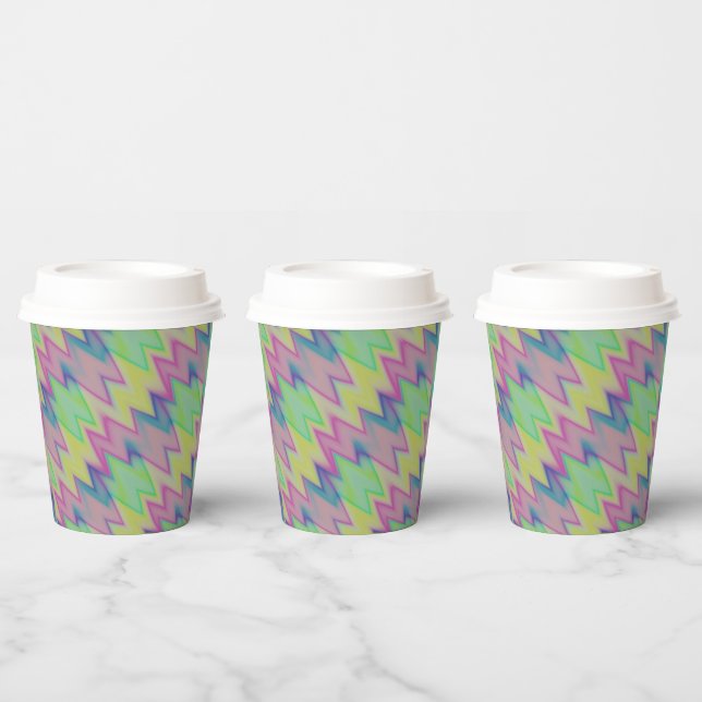 Rainbow Zigzags  Paper Cups (Multi)
