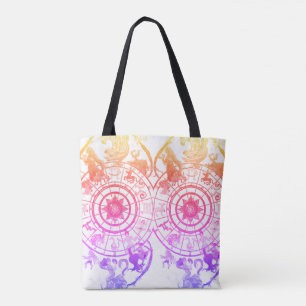 Rainbow Zodiac Astrological Signs on a Tote Bag
