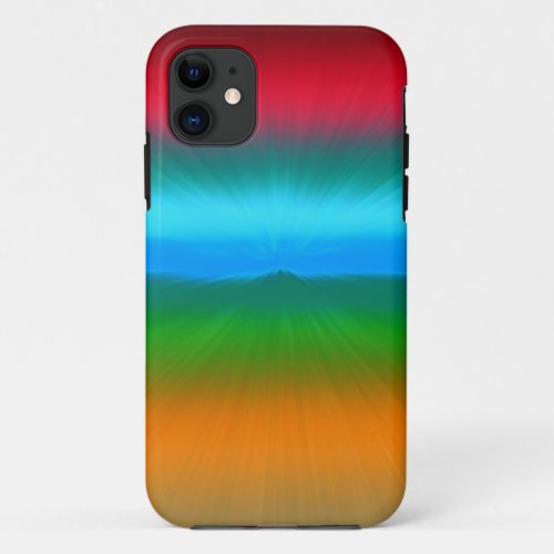 Rainbow Zoomed Stripes iPhone 11 Case
