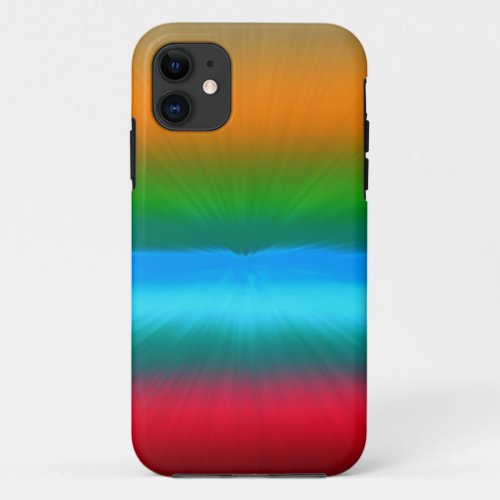 Rainbow Zoomed Stripes iPhone 11 Case