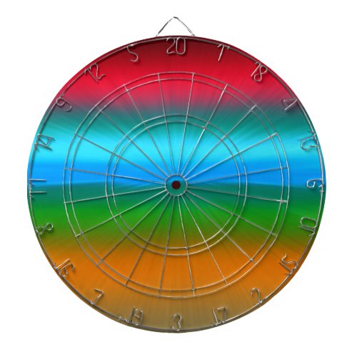 Rainbow Zoomed Stripes Dartboard