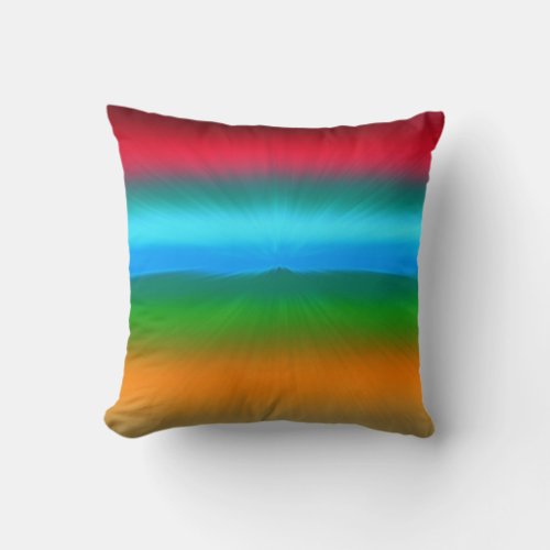 Rainbow Zoomed Stripes Throw Pillow