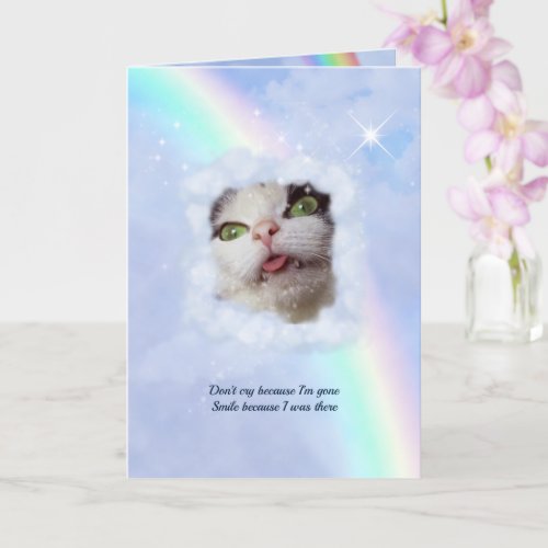 RainbowBridge PetLoss Ann w your text  photo Card