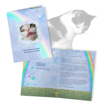 Rainbowbridge Petloss W. Your Text & Photo Card by aura2000 at Zazzle