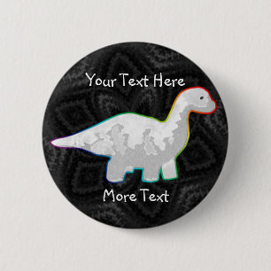 Rainbowed White Dino Button