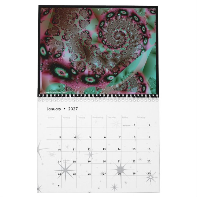 Rainbowjellyfish Fractal Eye-Candy - Customized Calendar (Jan 2027)