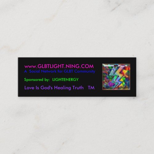rainbowlight, www.GLBTLIGHT.NING.COM, A  Social... Business Card