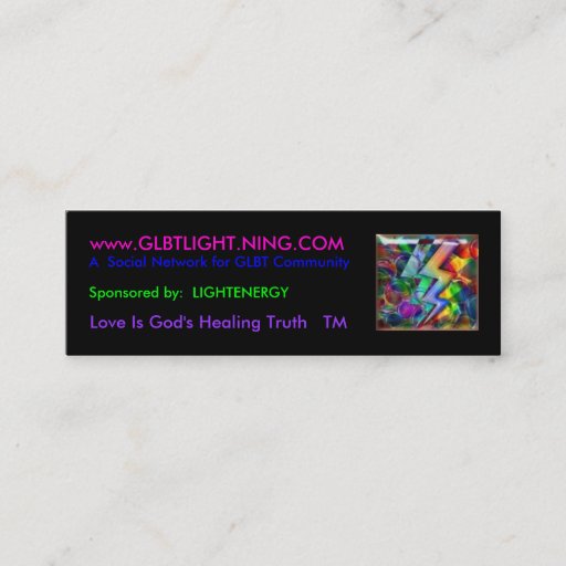 Customizable rainbowlight, www.GLBTLIGHT.NING.COM, A  Social... Business Card
