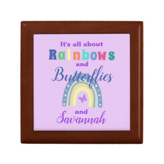  Rainbows And Butterflies Personalized   Gift Box