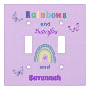 Rainbows And Butterflies Personalized Light Switch Cover