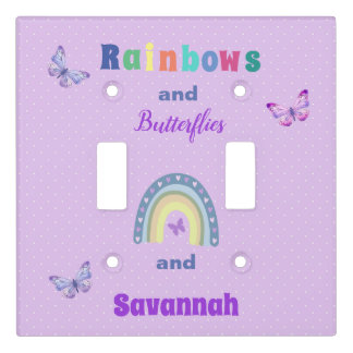 Rainbows And Butterflies Personalized Light Switch Cover