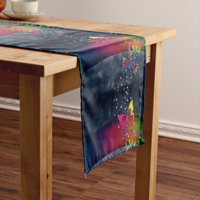 Rainbows and Butterflies Short Table Runner (In Situ)