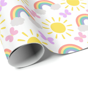 Rainbows and Butterflies Wrapping Paper