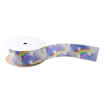 Rainbows And Clouds Ribbon by CreativeClutter at Zazzle