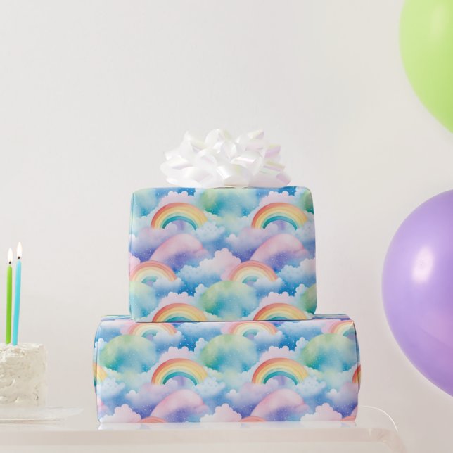  Rainbows and Clouds Wrapping Paper (Party Gifts)