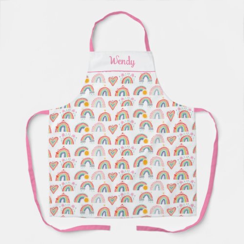 Rainbows and Hearts Apron