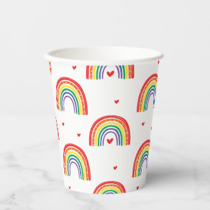 Rainbows and Hearts birthday party Paper Cups