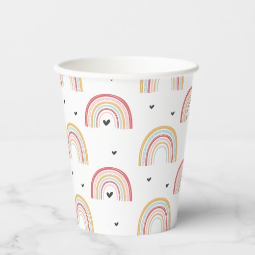 Rainbows and Hearts Birthday Party Paper Cups