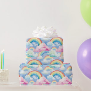  Rainbows and Rainbow Clouds Wrapping Paper