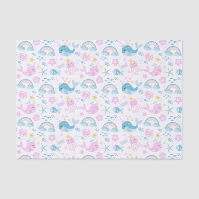 Rainbows And Sea Baby Creatures Tissue Paper (Front)