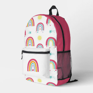 Rainbows and Stars Pink Printed Backpack