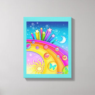 Rainbows and Stars Pop Art Sky Gallery Wrapped Ca Canvas Print